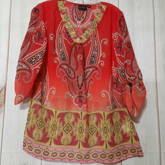 Tribal Tops - Tribal Blouse Ladies Small Semi Sheer